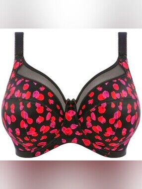 Goddess Kayla Banded Bra with Red and Pink Petal Print